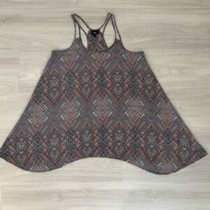 Massimo Womens Shirt Long Halter Short Dress  Size L Multicolor